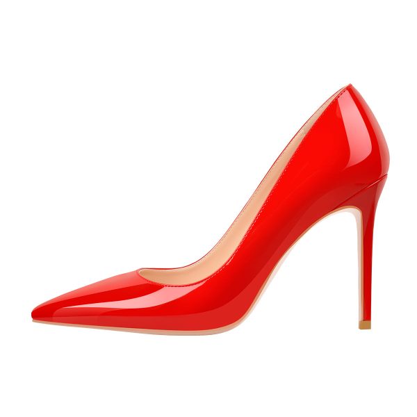 8cm 10cm 12cm Red Pointed Toe Slip On High Heel Pumps - Image 6