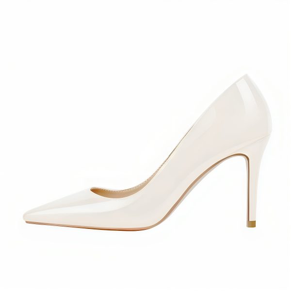 8cm 10cm 12cm Patent White Pointed Toe High Heel Pumps - Image 7