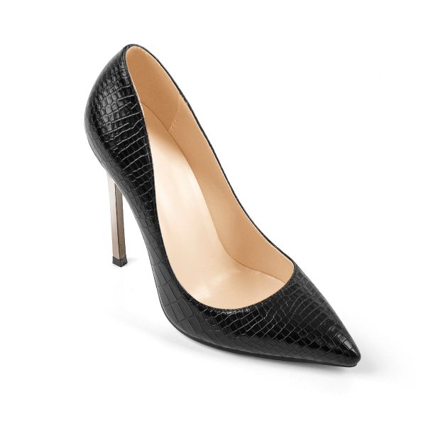 Black Suede Metal Heels Pointed Toe High Heel Pumps - Image 5