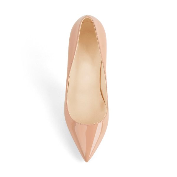 8cm 10cm 12cm Baby Pink Pointed Toe Slip On High Heel Pumps - Image 7