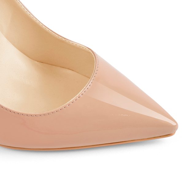 8cm 10cm 12cm Baby Pink Pointed Toe Slip On High Heel Pumps - Image 5