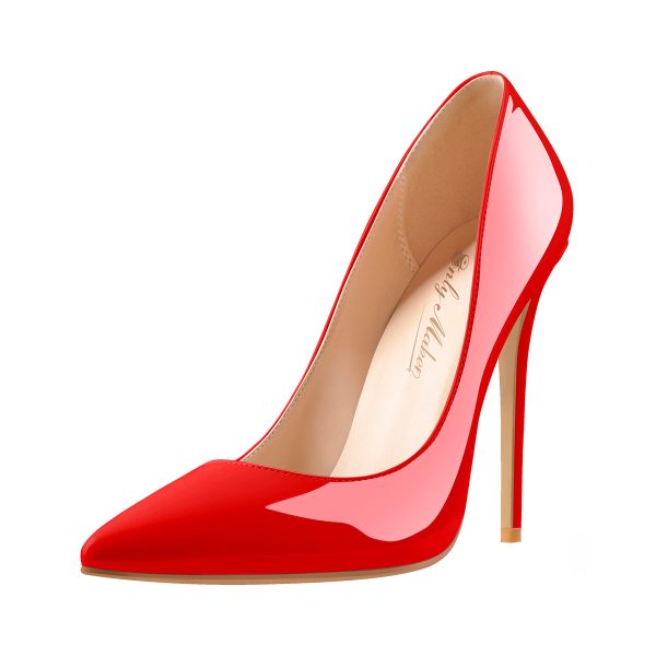 8cm 10cm 12cm Red Pointed Toe Slip On High Heel Pumps - Image 2