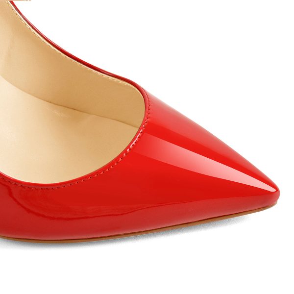 8cm 10cm 12cm Red Pointed Toe Slip On High Heel Pumps - Image 5