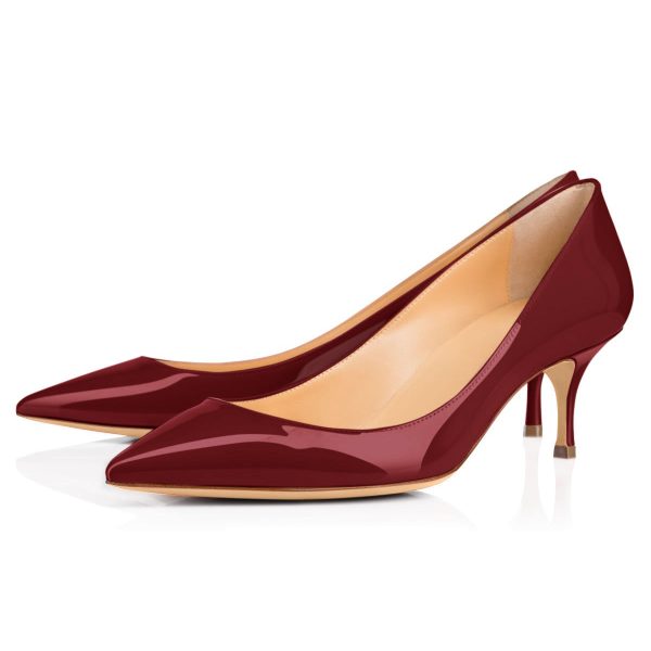 Onlymaker Pumps Burgundy 2.5 inches Heels - Image 3