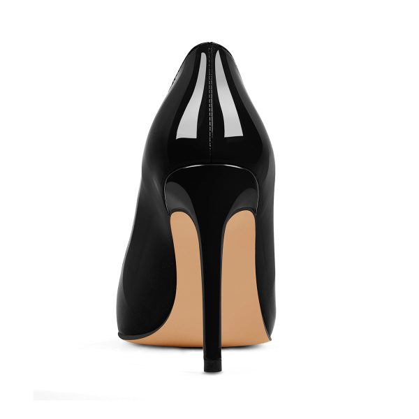 Patent Black Pointed Toe High Heel Stiletto Pumps - Image 4