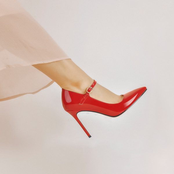 Patent Black Pointed Toe High Heel Stiletto Pumps - Image 18