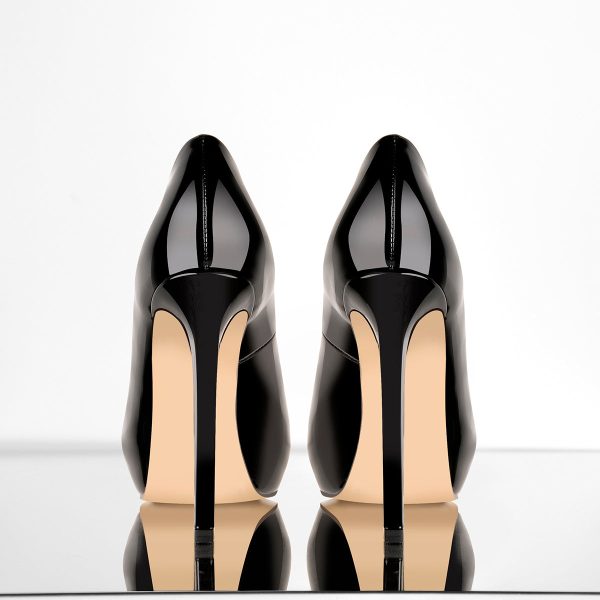 Black Patent Leather Platform Stiletto High Heels Pumps - Image 4