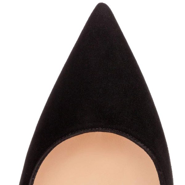 Black Pointed toe Chunky Heels Basic Pumps - Image 4