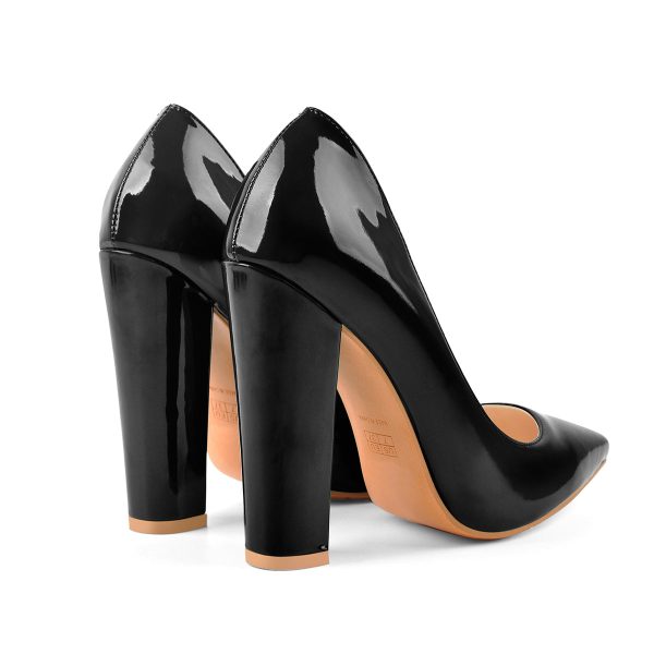 Elegant Classic Pointed Toe Chunky Heels Pumps - Image 5