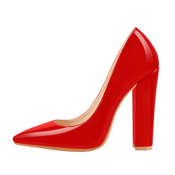 Elegant Classic Pointed Toe Chunky Heels Pumps - Image 7