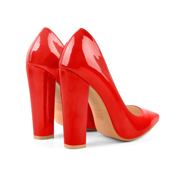 Elegant Classic Pointed Toe Chunky Heels Pumps - Image 10