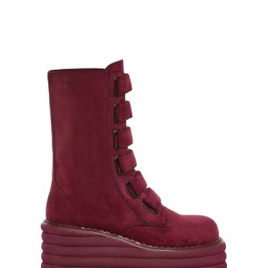 Meant To Be Platform Boots - Dark Red