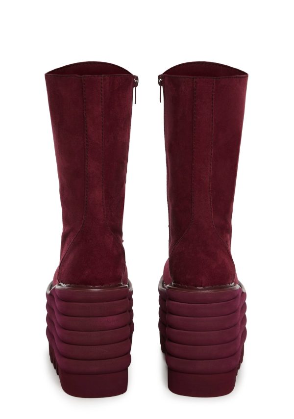 Meant To Be Platform Boots - Dark Red - Image 4