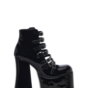 Hardcore Dazzle Platform Booties - Black