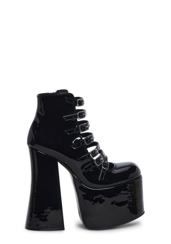 Hardcore Dazzle Platform Booties - Black