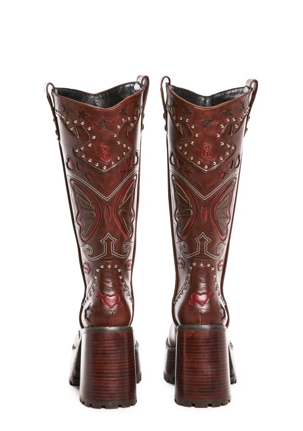 The Wild West Platform Boots - Brown - Image 4