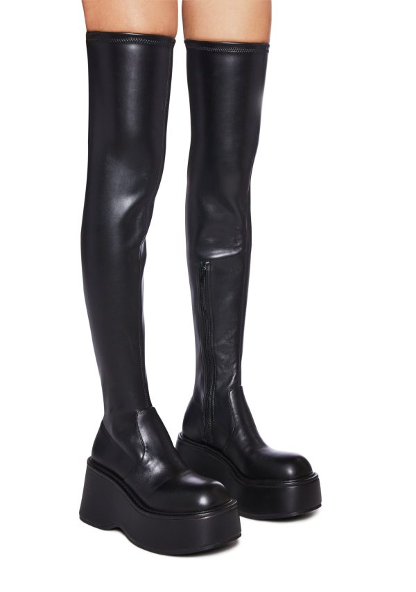 Brilliance Chic Stretch Platform Boots - Image 3