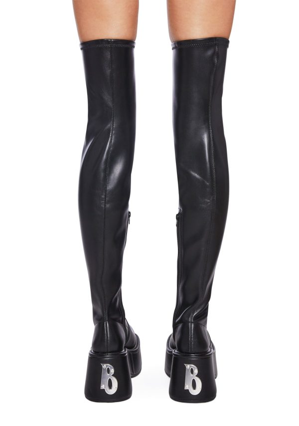 Brilliance Chic Stretch Platform Boots - Image 4